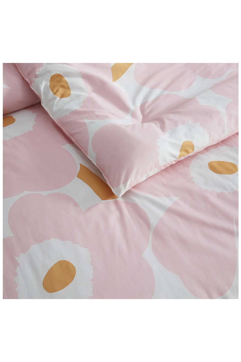 Unikko Cotton Percale Duvet Cover & Shams Set, Alternate, color, LIGHT PINK