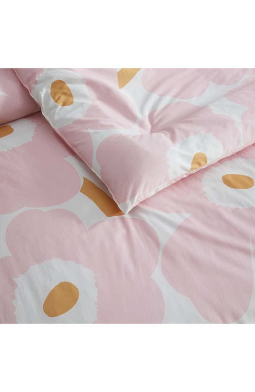 Marimekko Unikko Cotton Percale Duvet Cover & Shams Set In Pink