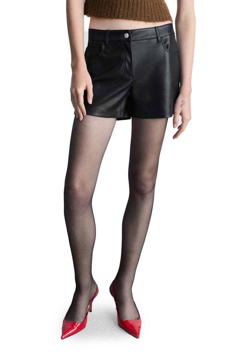 Bonnie Faux Leather Shorts, Main, color, BLACK
