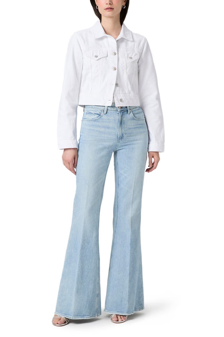 Chantal Crop Denim Jacket, Alternate, color, LAUNDERED WHITE