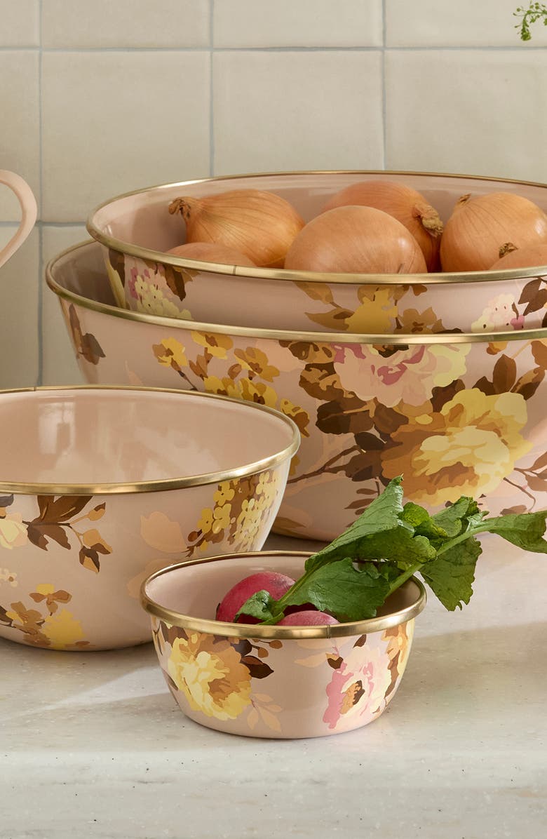 MACKENZIE CHILDS Wild Rose Mauve Enameled Steel Pinch Bowl, Alternate, color, Mauve