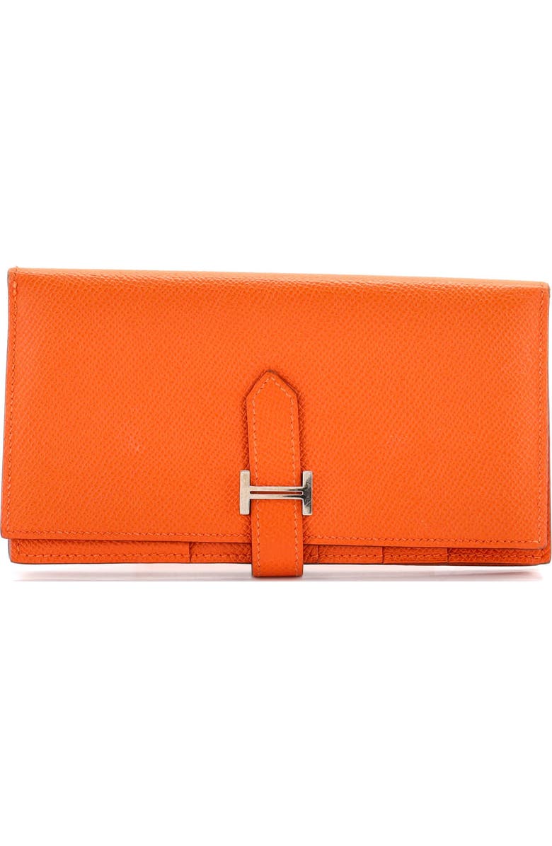 Pre-Owned Hermes Bearn Wallet Epsom Long, Main, color, Feu
