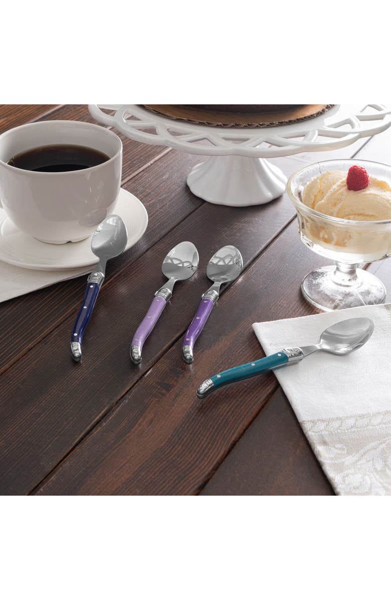 FRENCH HOME 4-Piece Coffee Spoon Set, Alternate, color, Plum Rose
