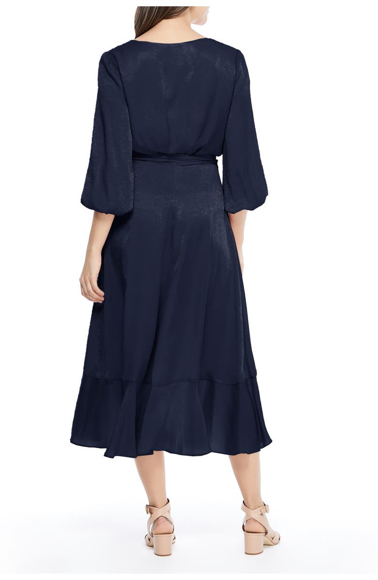 Gal Meets Glam Collection Satin Ruffle Wrap Dress, Alternate, color,