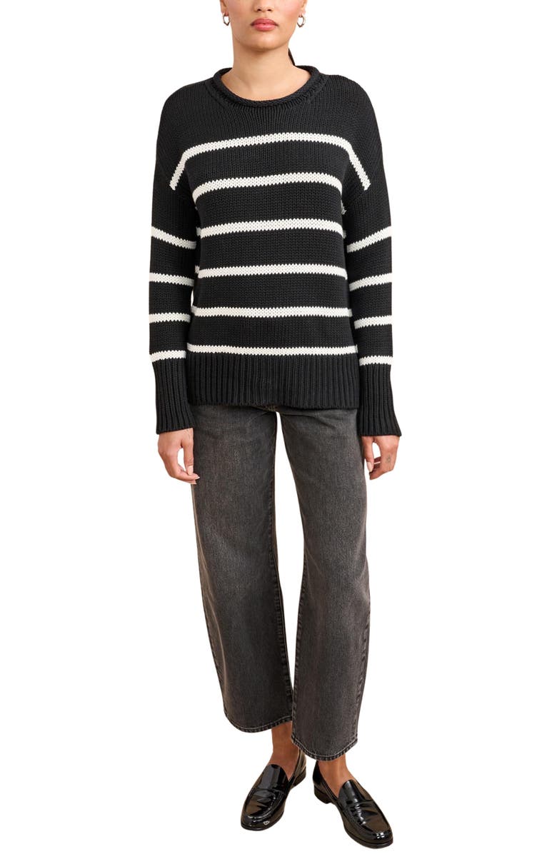 La Ligne Marina Sweater, Main, color, Black/Cream