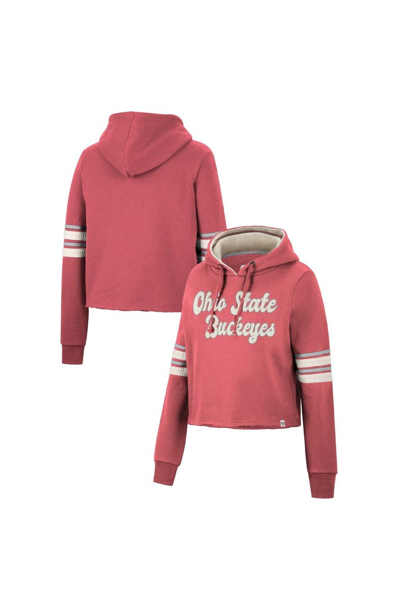 COLOSSEUM Women's Colosseum Scarlet Ohio State Buckeyes Retro Cropped Pullover Hoodie, Main, color, 