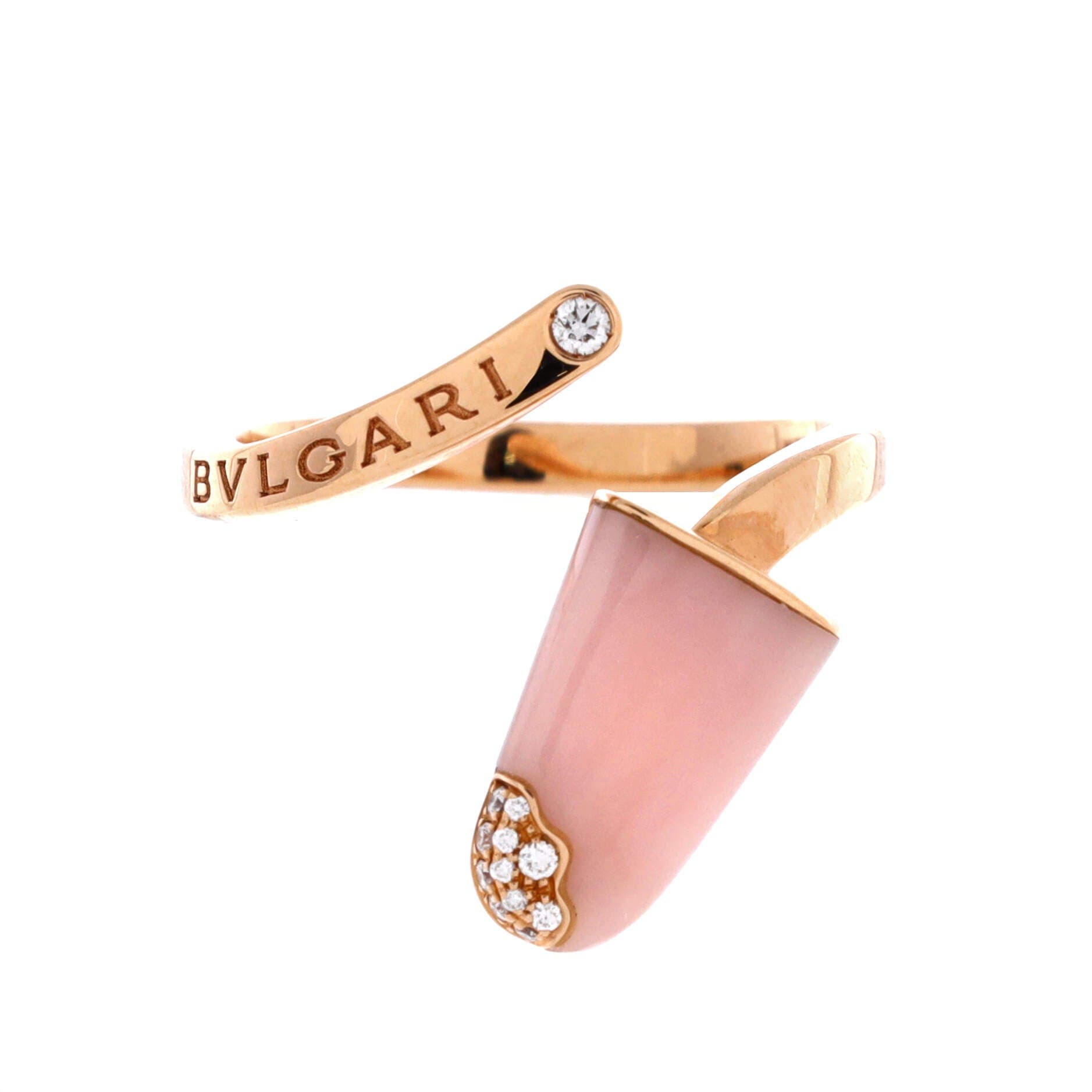 Gelati Ring 18K Rose Gold with Pink Opal and Diamonds, Main, color, Metallic Gold