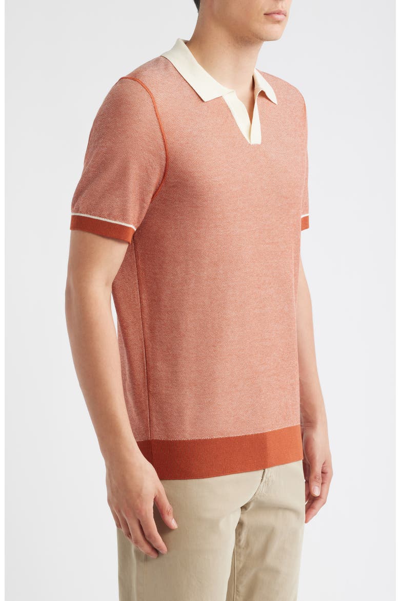 Jianluca Johnny Collar Polo, Alternate, color, DARK ORANGE