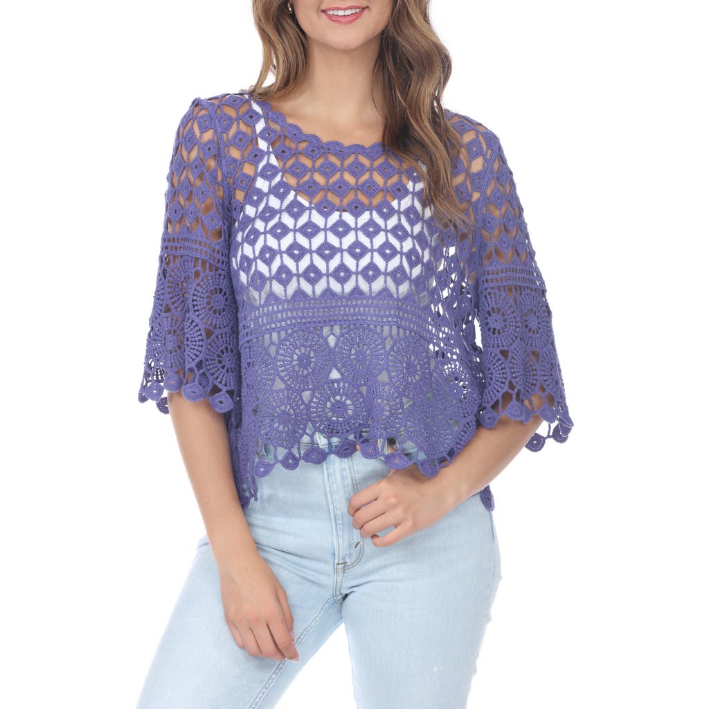 RAIN AND ROSE Crochet Top in Purple  product
