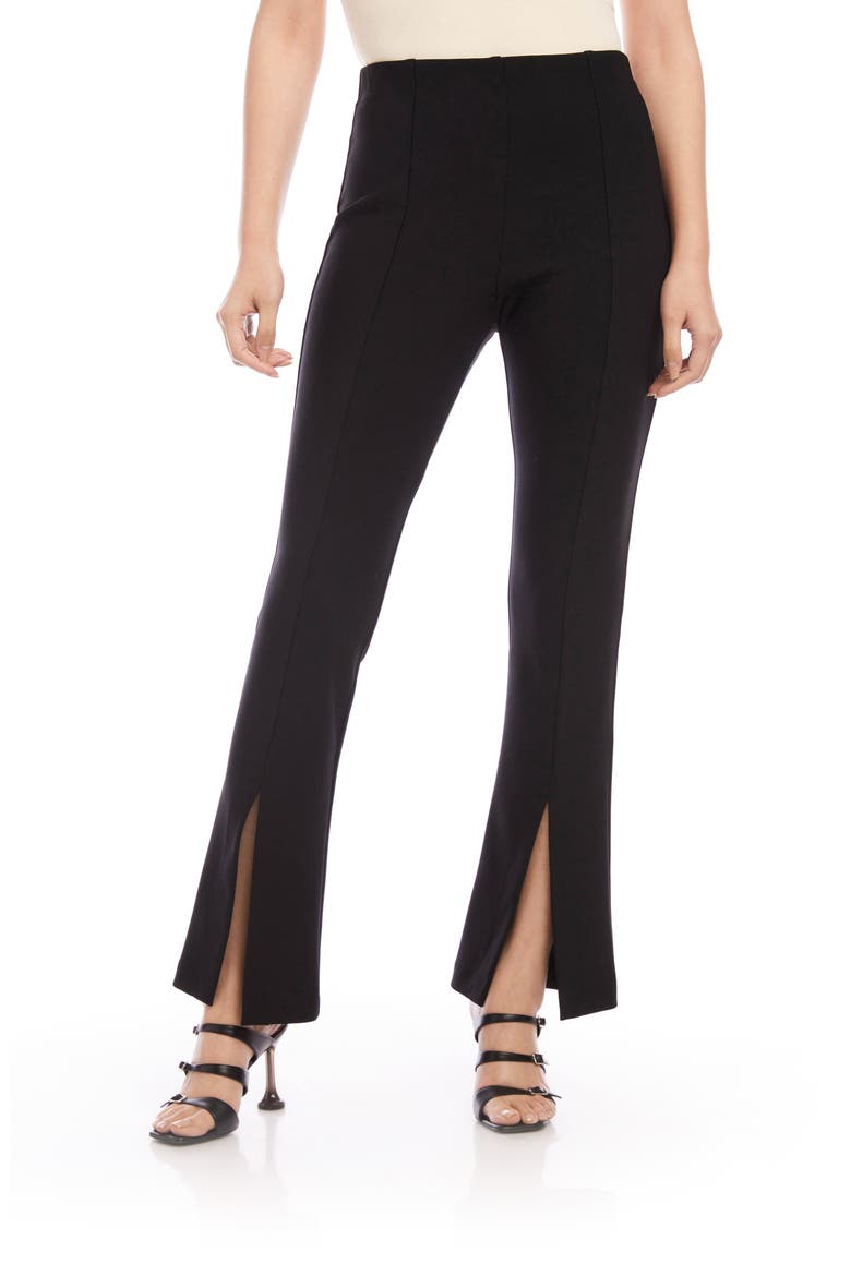 Harlow Slit Hem Bootcut Pants, Alternate, color, BLACK