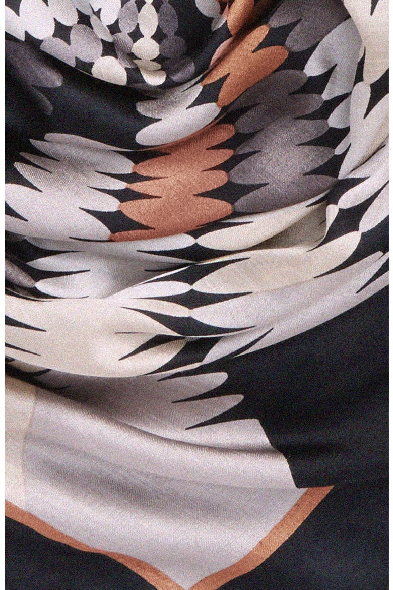 Mod Square Scarf, Alternate, color, BLACK