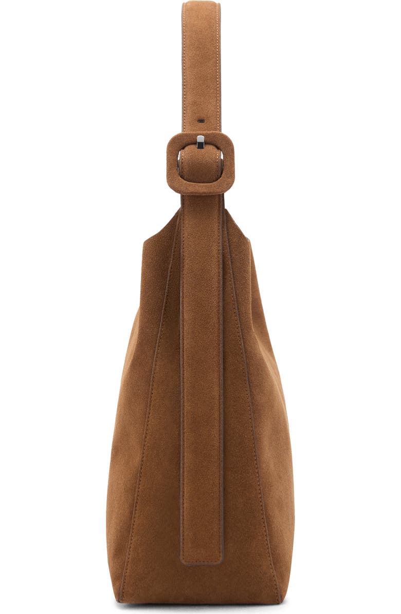 MANGO Large Suede Shopper Bag, Alternate, color, Leather