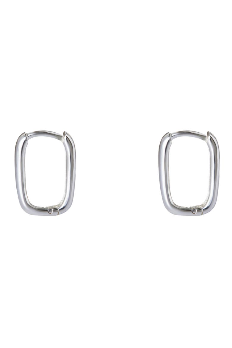 Oblong Hoop Earrings, Main, color, SILVER