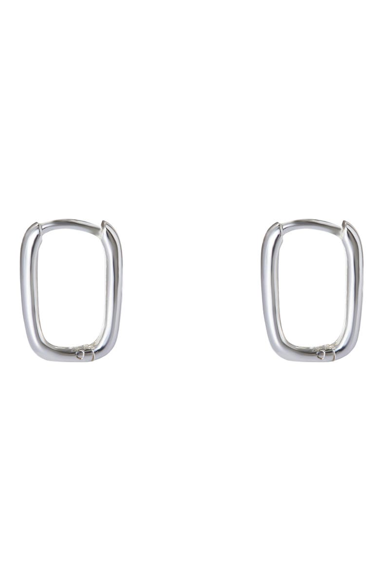 Argento Vivo Sterling Silver Oblong Hoop Earrings, Main, color, Silver