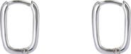 Argento Vivo Sterling Silver Oblong Hoop Earrings