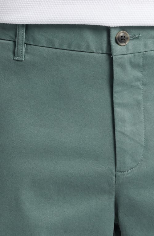 Nordstrom Heron Flat Front Cotton Stretch Twill Chino Shorts In Green