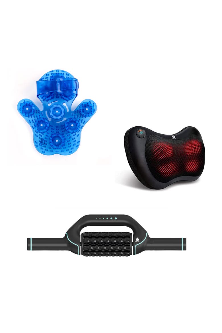 Shiatsu Massager, Rechargeable Rolling Massager & Palm Harmony Glove, Main, color, Multicolor