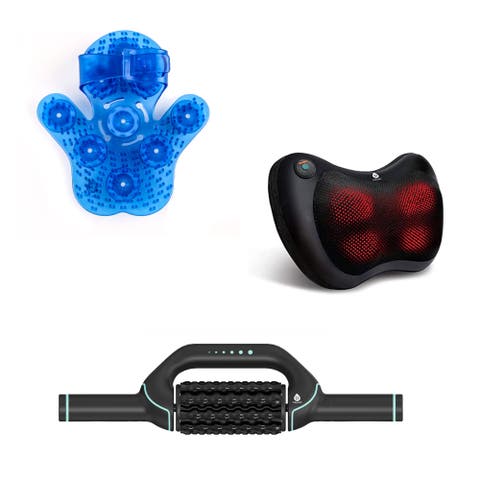 Shiatsu Massager, Rechargeable Rolling Massager & Palm Harmony Glove