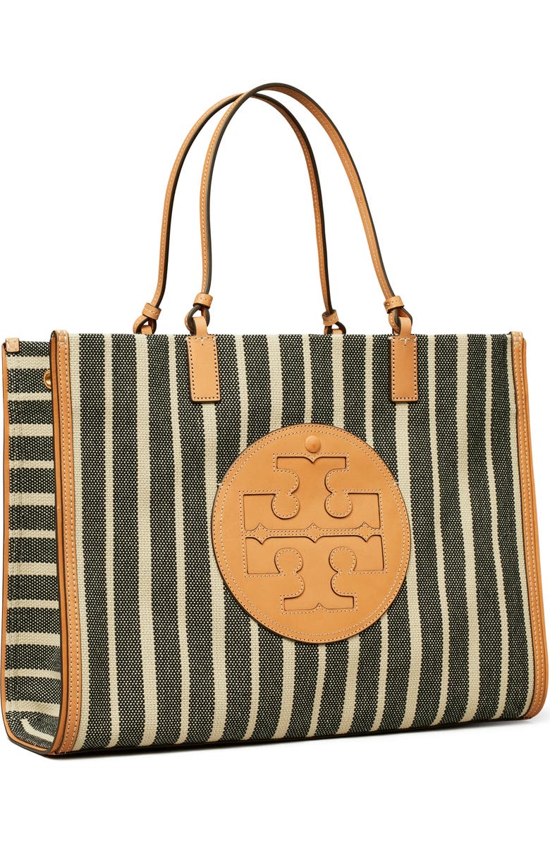 Tory Burch Ella Stripe Canvas Tote, Alternate, color,
