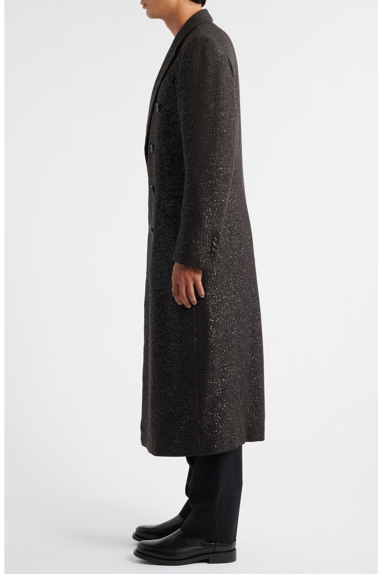 Sequined Light Bouclé Double Breasted Topcoat, Alternate, color, ECJ CHOCOLATE TORTE