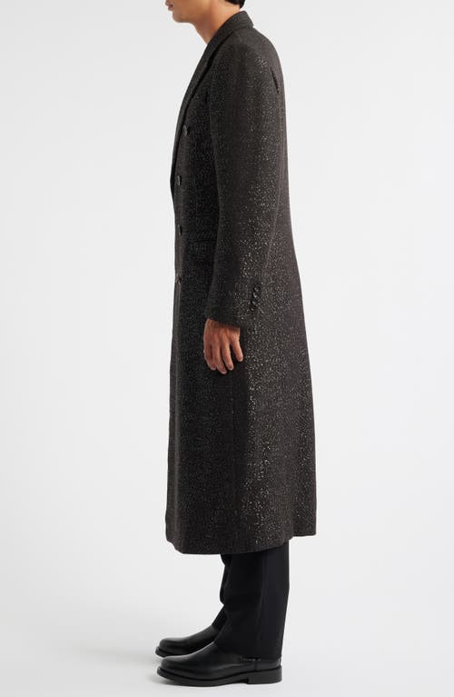 Tom Ford Sequined Light Bouclé Double Breasted Topcoat In Gold