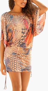LASCANA Women's Ruched Drawstring Dress