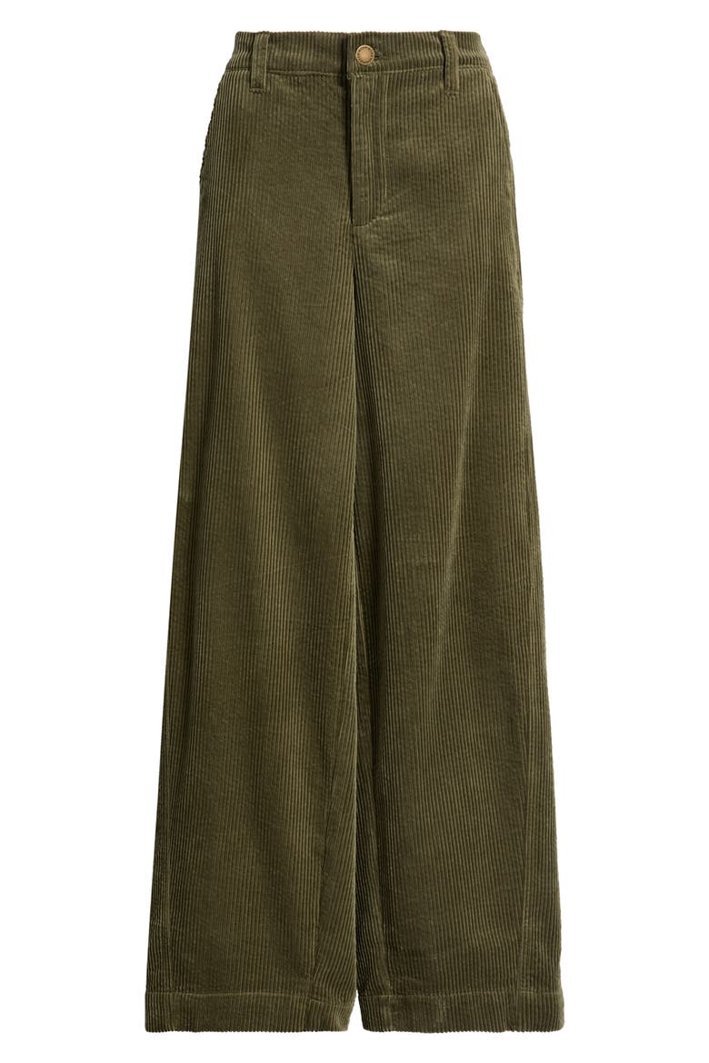 Skyrise Barrel Leg Corduroy Pants, Alternate, color, FOREST MOSS