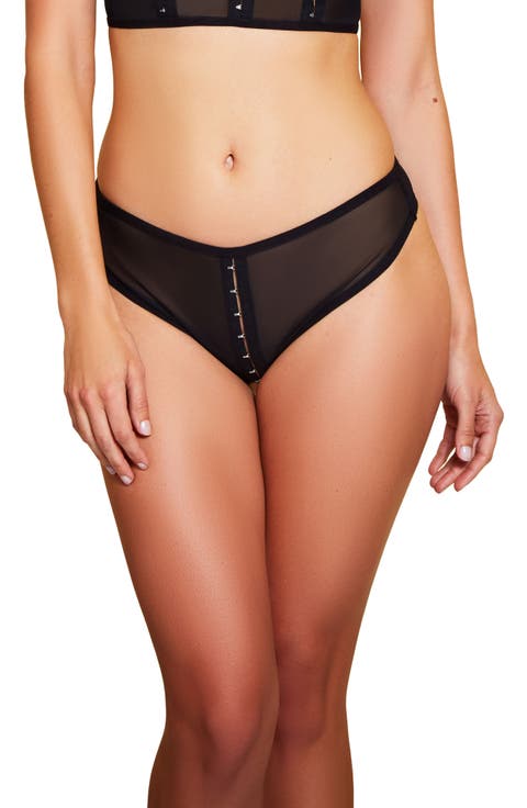 High Waist Hook and Eye Mesh Panties