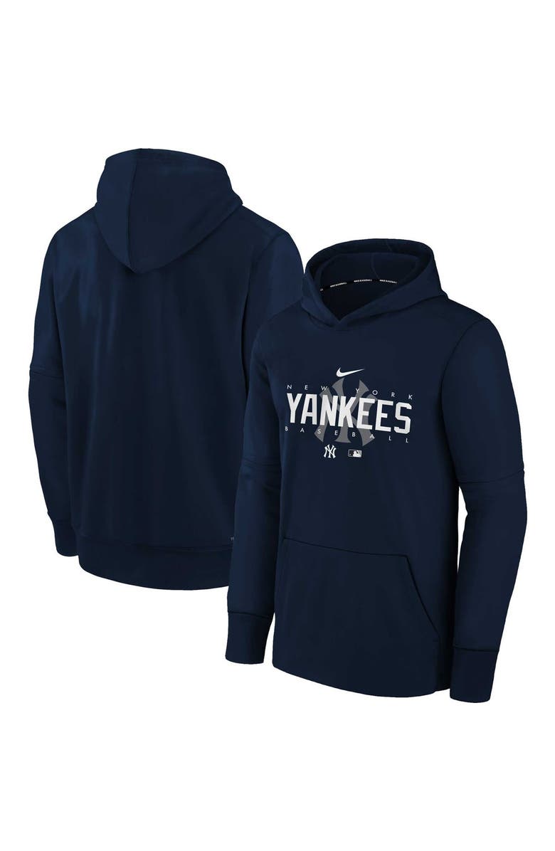 Nike Youth Nike Navy New York Yankees Pregame Performance Pullover Hoodie, Main, color,