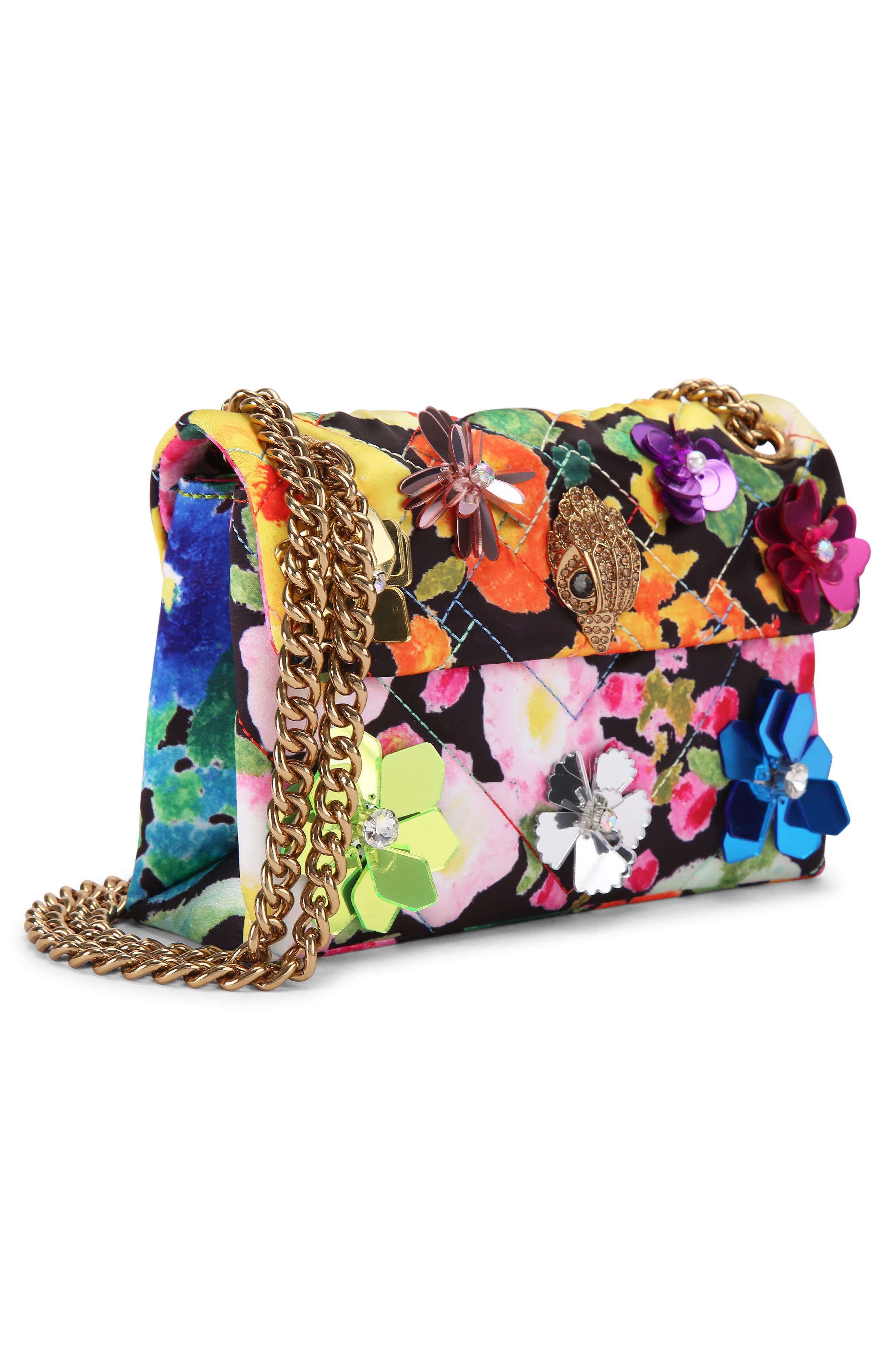 Mini Kensington Quilted Crossbody Bag, Alternate, color, BLACK FLORAL