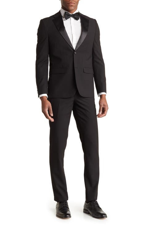 Tuxedo Notch Satin Lapel Suit