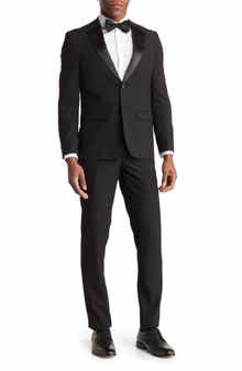 SOUL OF LONDON Tuxedo Notch Satin Lapel Suit