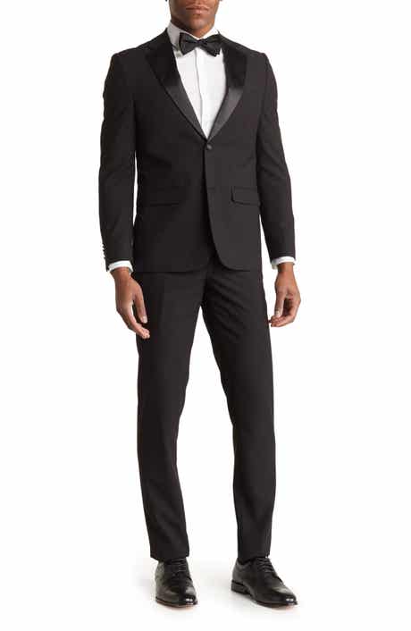 SOUL OF LONDON Tuxedo Notch Satin Lapel Suit