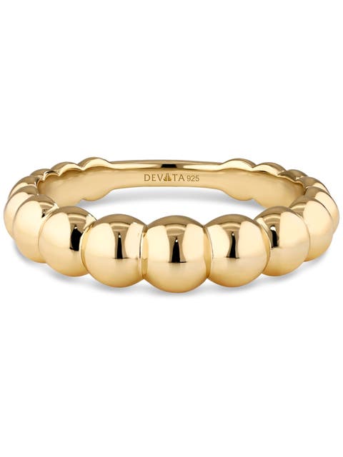 Beaded Ball Ring in Gold Plated Sterling Silver