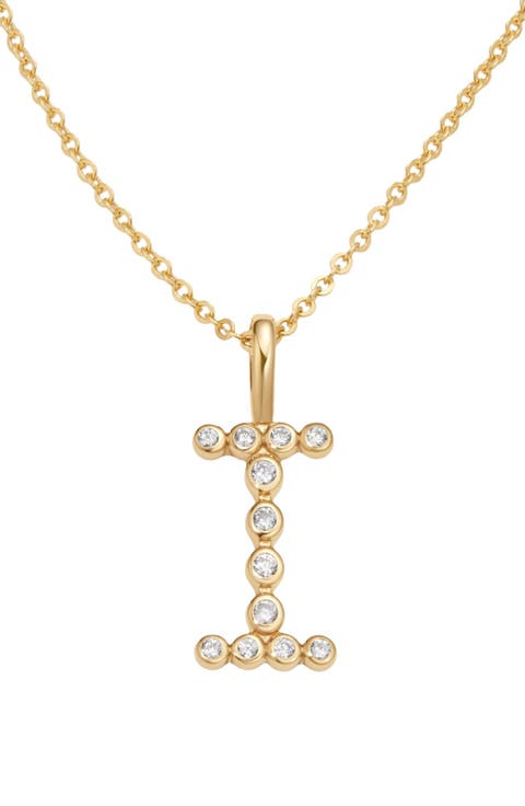 CZ Poppy Initial Necklace