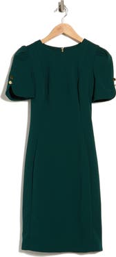 DKNY Puff Short Sleeve Sheath Dress