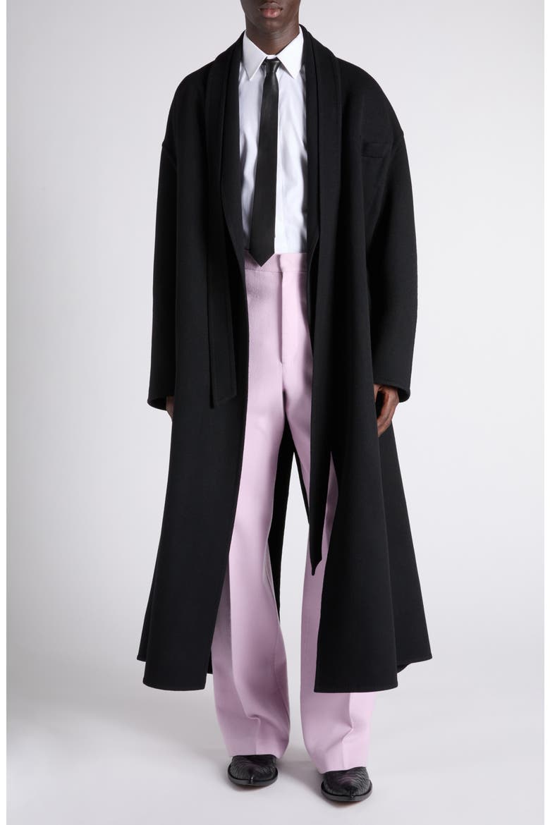 Double Splittable Virgin Wool & Cashmere Coat, Main, color, LB999 BLACK