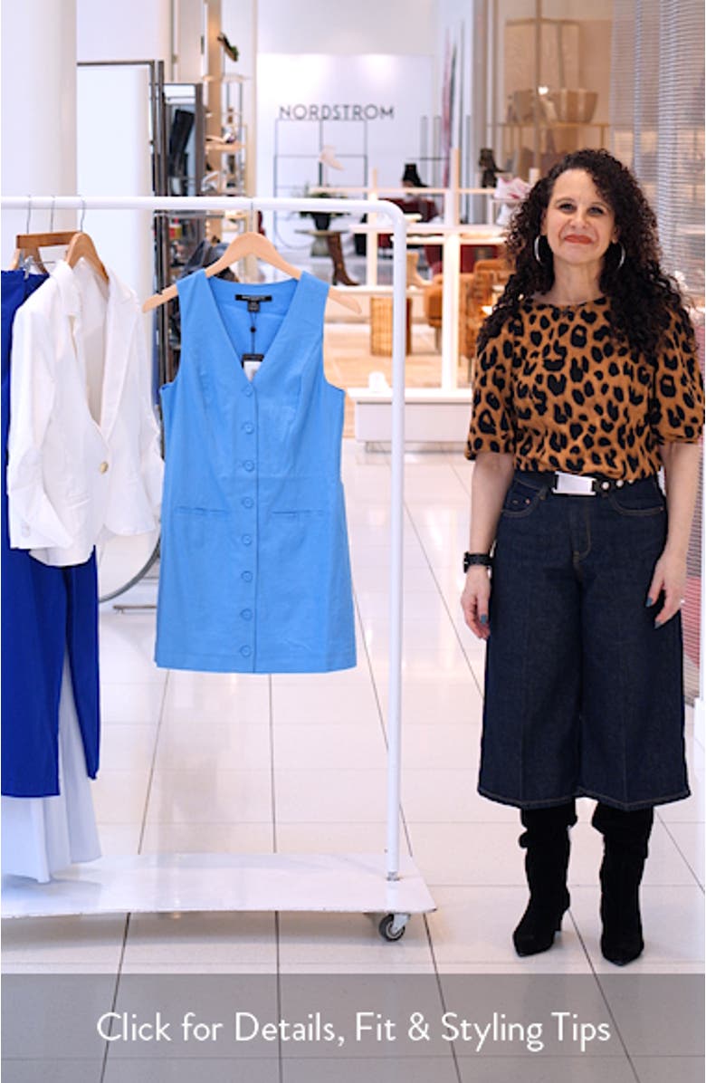 Sleeveless A-Line Linen Blend Minidress, sales video thumbnail