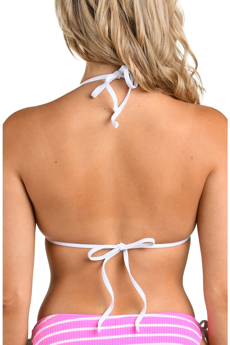 Brenton Triangle Bikini Top, Alternate, color, POP PINK