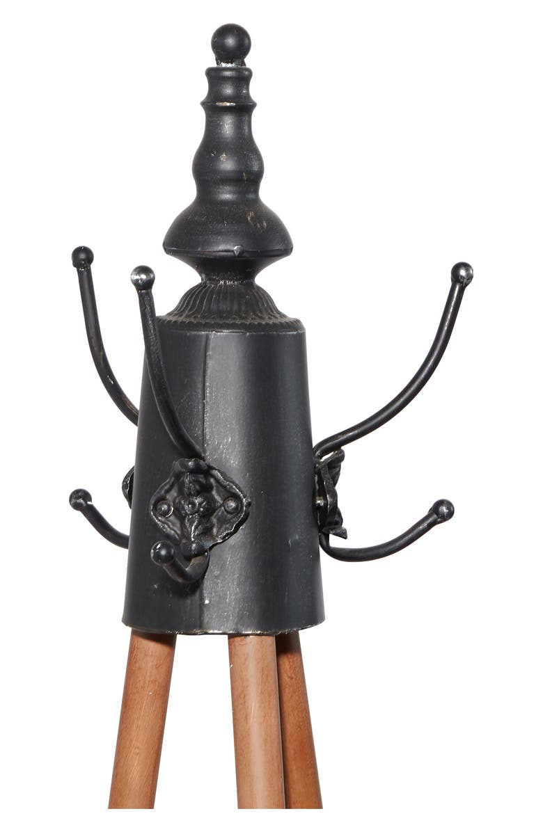 WILLOW ROW Brown Metal Coastal Coat Rack, Alternate, color, Brown
