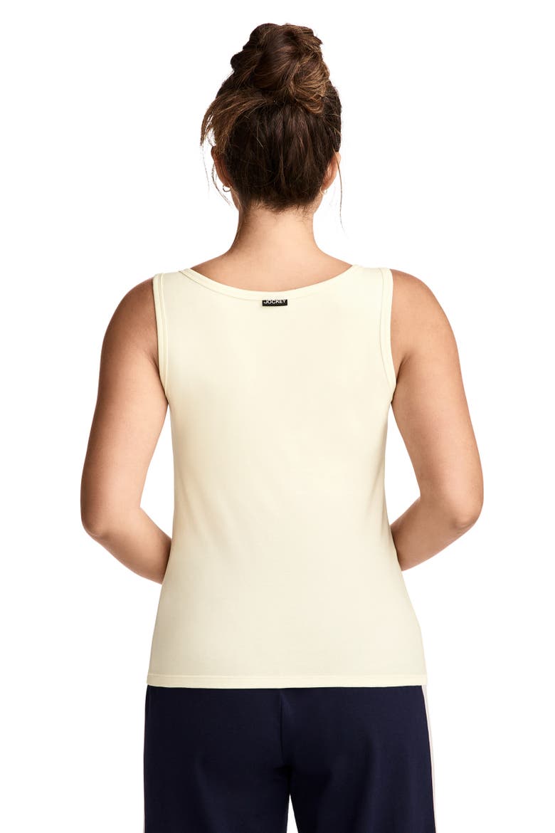 Women's Cotton Stretch Ruched Tank with Built-in Bra, Alternate, color, Fawn