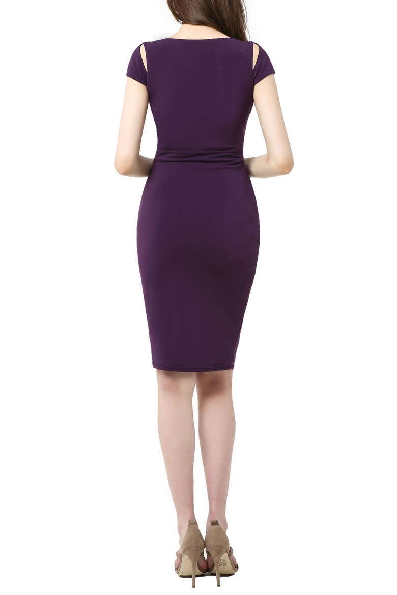 Julie Cold Shoulder Body-Con Maternity Dress, Alternate, color, EGGPLANT
