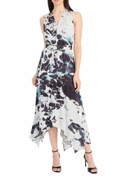 Maggy London Handkerchief Hem Midi Dress
