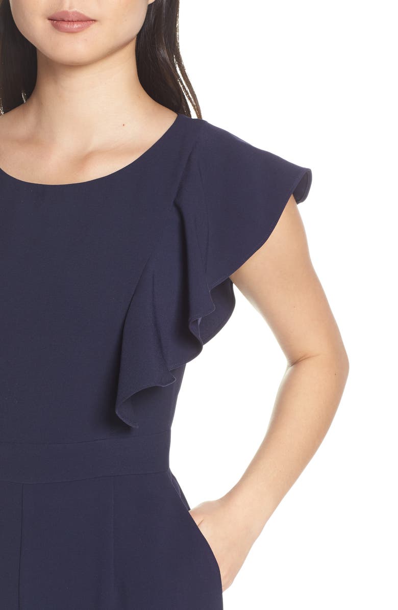 Eliza J Flutter Sleeve Jumpsuit, Alternate, color, 