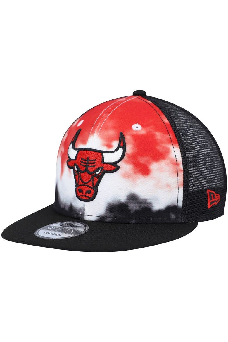 Men's New Era Black Chicago Bulls Hazy Trucker 9FIFTY Snapback Hat, Main, color, Black