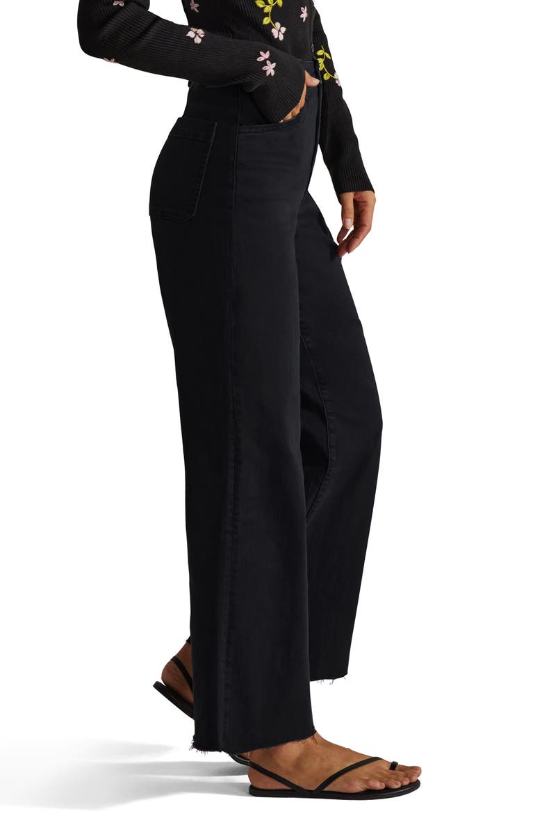 Favorite Daughter The Mischa Raw Hem Super High Waist Wide Leg Jeans, Alternate, color, 