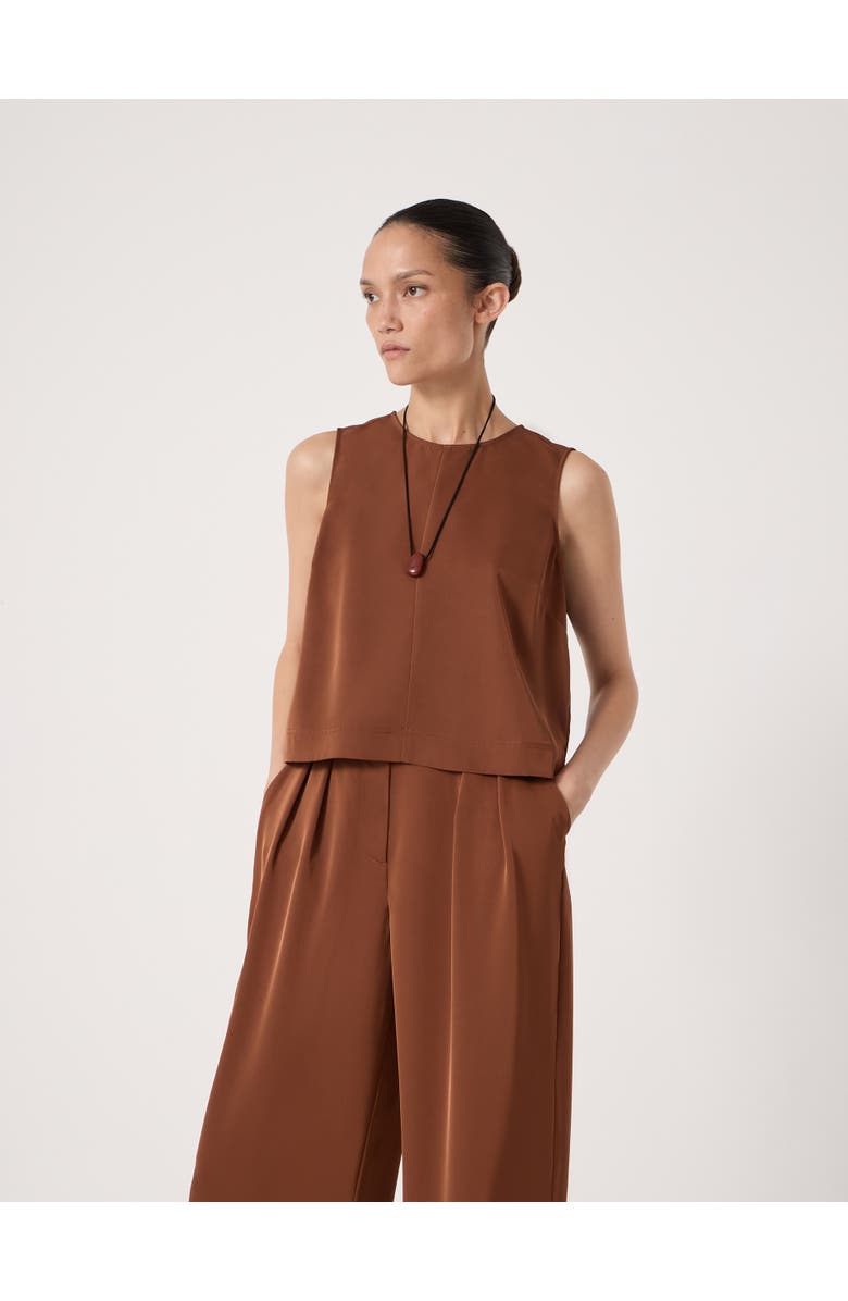 Hush Vera Satin Shell Top, Main, color, Toffee Brown
