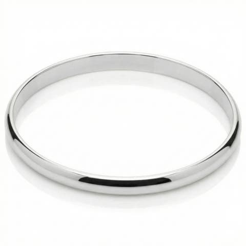 Heavy Weight 6MM Silver Plated Bangle