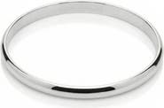 Bliss Diamond Heavy Weight 6MM Silver Plated Bangle