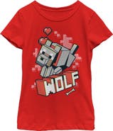 MINECRAFT Girl's Minecraft Wolf Graphic T-Shirt